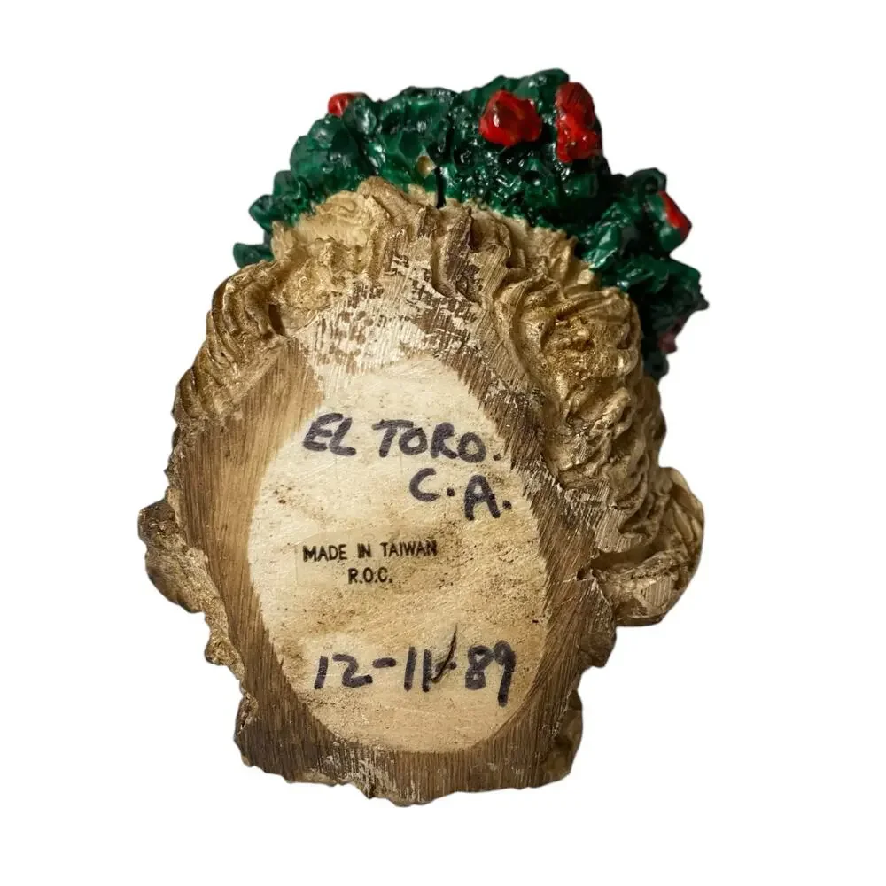 1980's Vintage Plaster Santa Claus Christmas Ornament Made in Taiwan